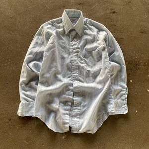 Vintage Arrow Kirk Kent Dress Shirt Mens Small Blue Stripe Long Sleeve Button